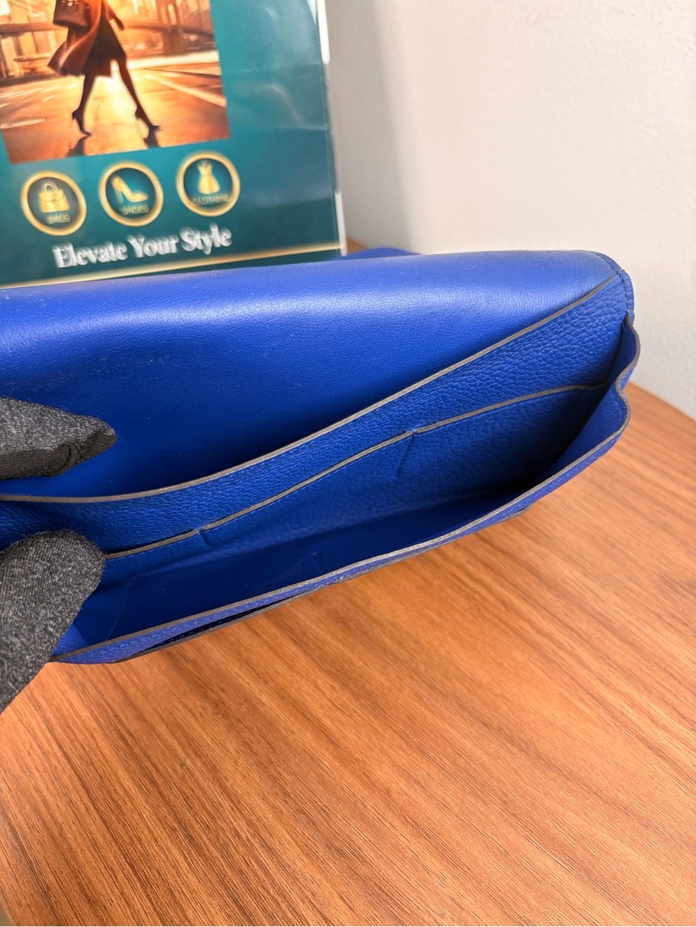 Hermes Dogon Wallet in Electric Blue Togo Leather - Picture 6 of 9